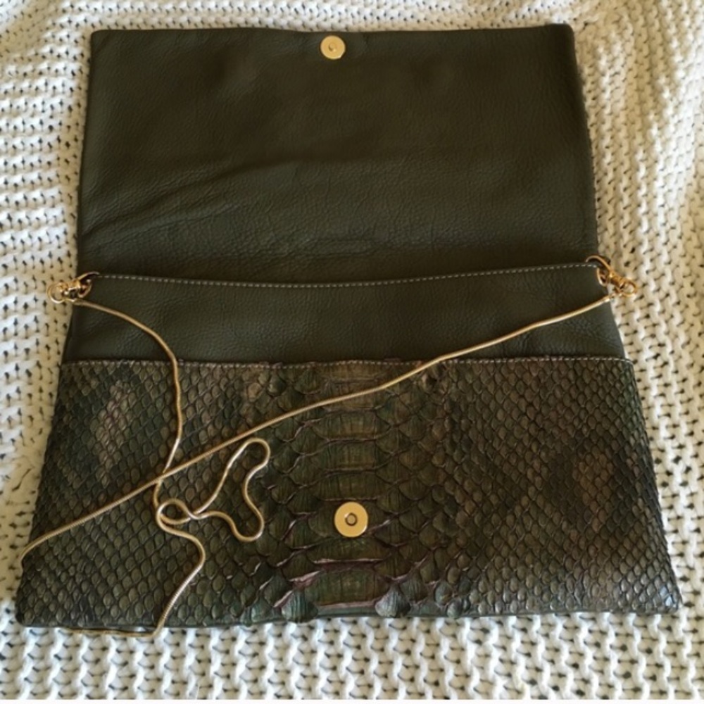 Gorgeous Green 100% Python Clutch - image 2